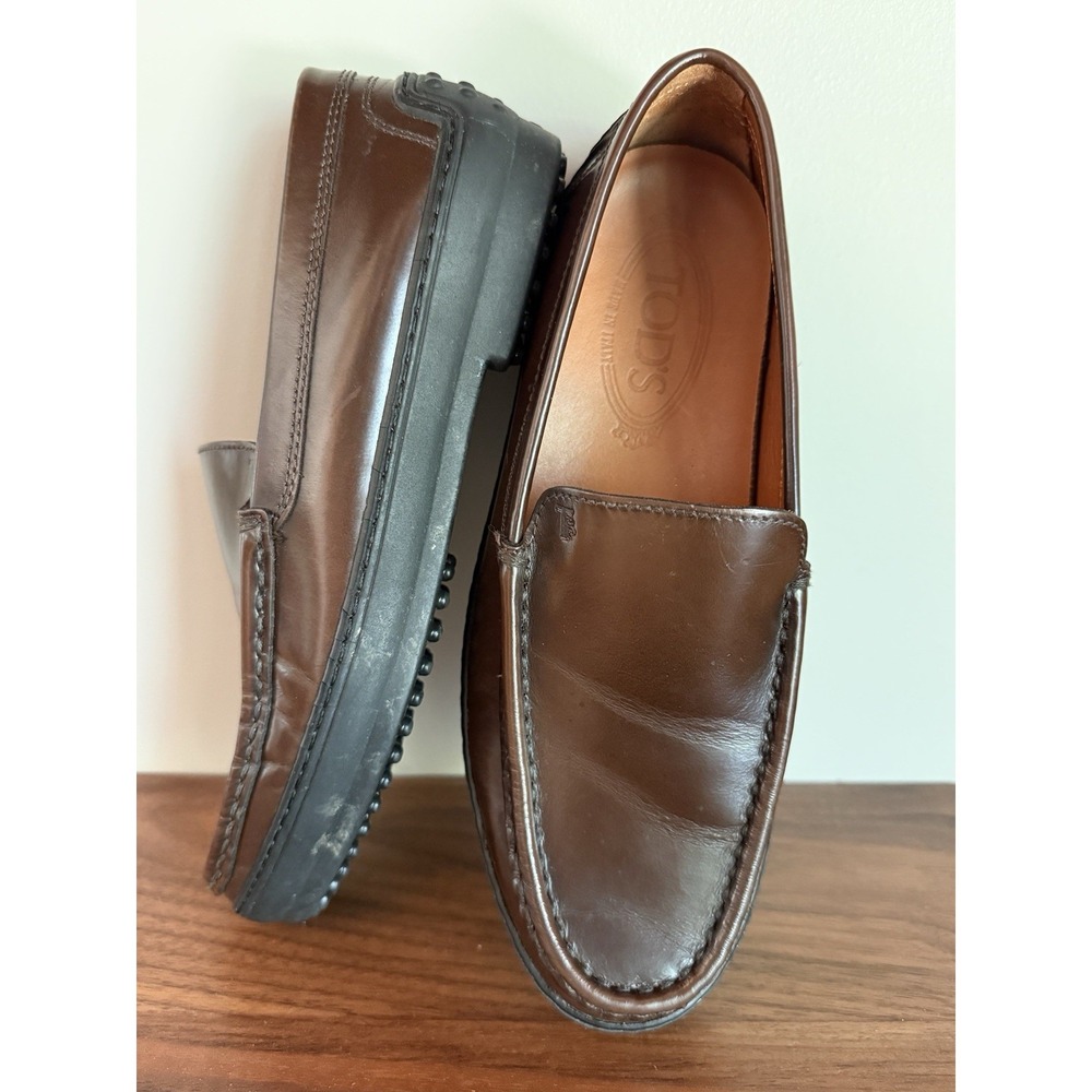 Tod's Women Classic Leather Moccasin Gommino Loafer Brown Slip-on US 7.5-8